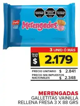 Carrefour Maxi Merengadas galletitas vainilla rellena fresa oferta