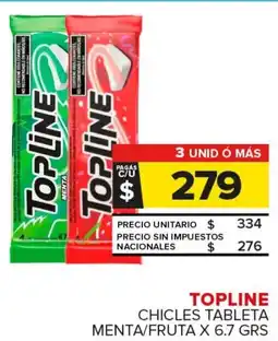 Carrefour Maxi Topline chicles tableta menta/fruta oferta