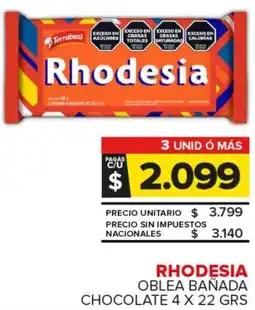 Carrefour Maxi Rhodesia oblea bañada chocolate oferta