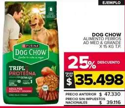 Carrefour Maxi Dog chow alimento perros ad med & grande oferta