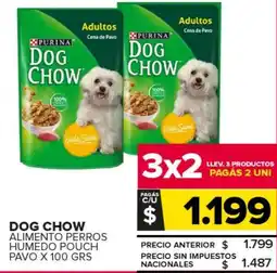 Carrefour Maxi Dog chow alimento perros humedo pouch pavo oferta