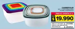 Carrefour Maxi Carrefour set 7 contenedores home cuadrados oferta
