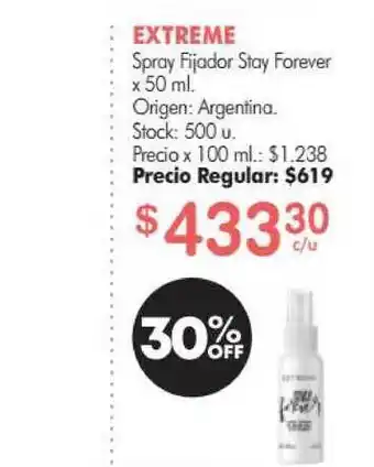 Extreme Spray Fijador Stay Forever x 50ml