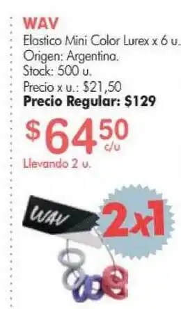 Simplicity Wav Elastico Mini Color Lurex x 6 u oferta