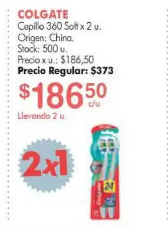Colgate Cepillo 360 soft x 2 u