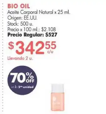 Bio Oil Aceite Corporal Natural x 25ml