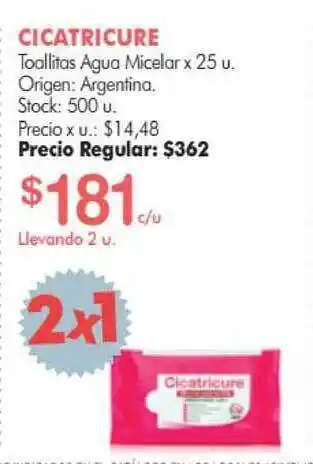 Cicatricure Toallitas Agua Micelar x 25u