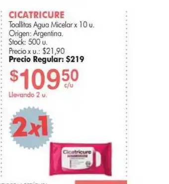 Simplicity Cicatricure Toallitas Agua Micelar x 10u oferta