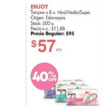 Enjoy Tampon X 8u. Mini-medio-super