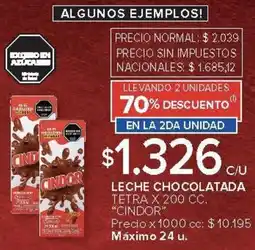 Carrefour Cindor leche chocolatada tetra oferta