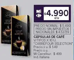 Carrefour Carrefour selection cápsulas de café v/tipos oferta