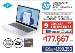 Carrefour Hp notebook 15" ryzen 7 oferta