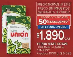 Carrefour Unión yerba mate suave original oferta