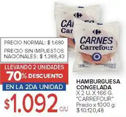 Carrefour Carrefour hamburguesa congelada oferta