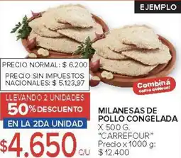 Carrefour Carrefour milanesas de pollo congelada oferta
