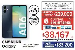 Carrefour Samsung galaxy celular libre A06 negro oferta