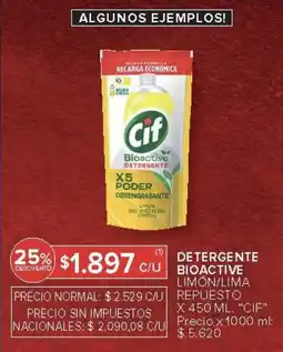 Carrefour Cif detergente bioactive limon/lima repuesto oferta