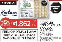 Carrefour Bulnes ravioles con verdura y queso plancha oferta