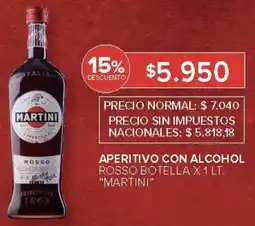 Carrefour Martini aperitivo con alcohol rosso botella oferta