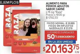 Carrefour Raza alimento para perros adultos sabor carne oferta
