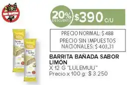 Carrefour Lulemuu barrita bañada sabor limón oferta