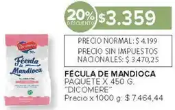 Carrefour Dicomere fécula de mandioca paquete oferta