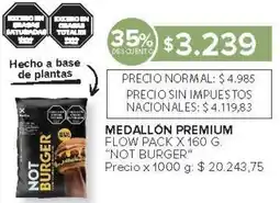 Carrefour Not burger medallón premium flow pack oferta