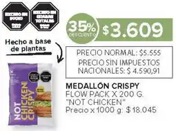Carrefour Not chicken medallón crispy flow pack oferta