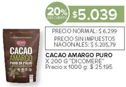 Carrefour Dicomere cacao amargo puro oferta