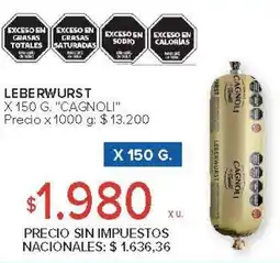 Carrefour Cagnoli lebe rwurst oferta