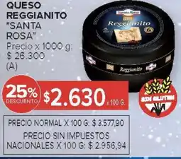 Carrefour Santa rosa queso reggianito oferta