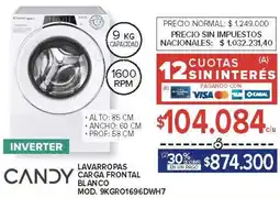 Carrefour Candy lavarropas carga frontal blanco oferta