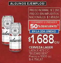 Carrefour Budweiser cerveza lager lata oferta