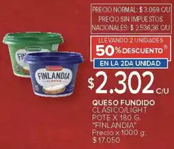 Carrefour Finlandia queso fundido clasico/light pote oferta