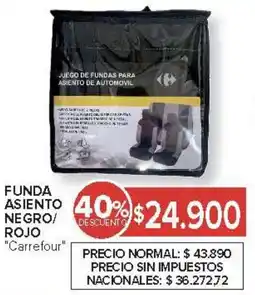 Carrefour Carrefour funda asiento negro/ rojo oferta