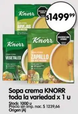 Supermercados Buenos Días Knorr sopa crema toda la variedad oferta