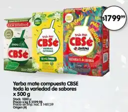 Supermercados Buenos Días Cbse yerba mate compuesta toda la variedad de sabores oferta