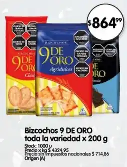 Supermercados Buenos Días 9 de oro bizcochos toda la variedad oferta