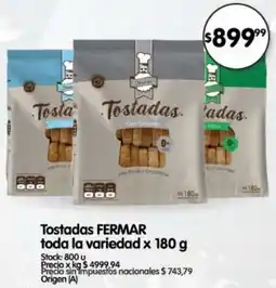 Supermercados Buenos Días Fermar tostadas toda la variedad oferta