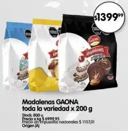 Supermercados Buenos Días Gaona madalenas toda la variedad oferta