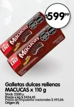 Supermercados Buenos Días Macucas galletas dulces rellenas oferta