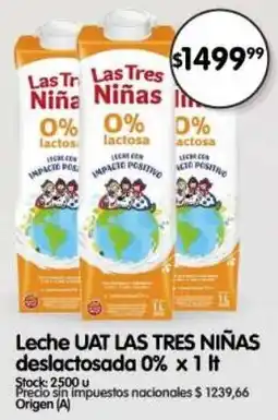 Supermercados Buenos Días Las tres niñas leche uat deslactosada 0% oferta