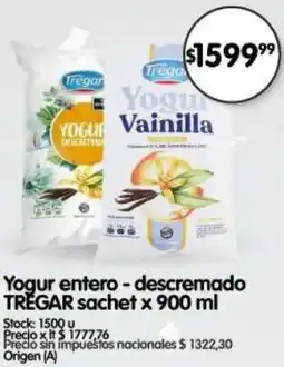 Supermercados Buenos Días Tregar yogur entero-descremado sachet oferta