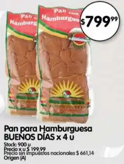 Supermercados Buenos Días Buenos días pan para hamburguesa oferta