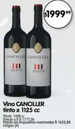 Supermercados Buenos Días Canciller vino tinto oferta