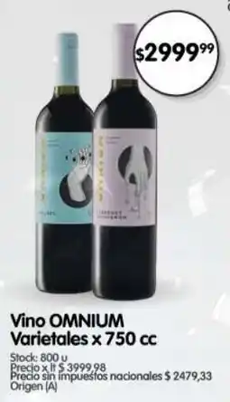Supermercados Buenos Días Omnium vino varietales oferta