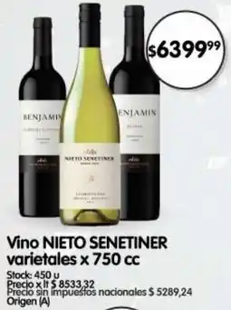 Supermercados Buenos Días Nieto senetiner vino varietales oferta