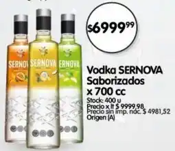 Supermercados Buenos Días Sernova vodka saborizados oferta