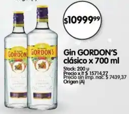 Supermercados Buenos Días Gordon's gin clásico oferta