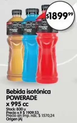 Supermercados Buenos Días Powerade bebida isotónica oferta